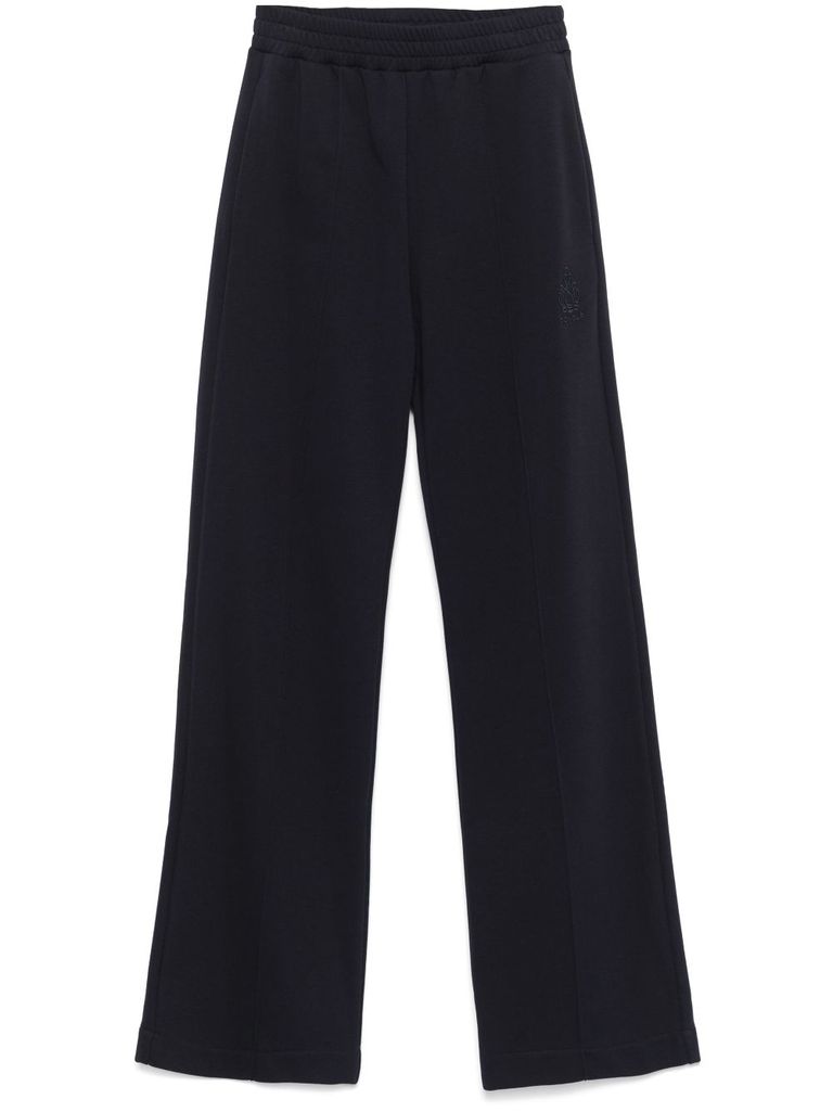Dondup Navy Blue Logo-embroidered Track Pants In Blue