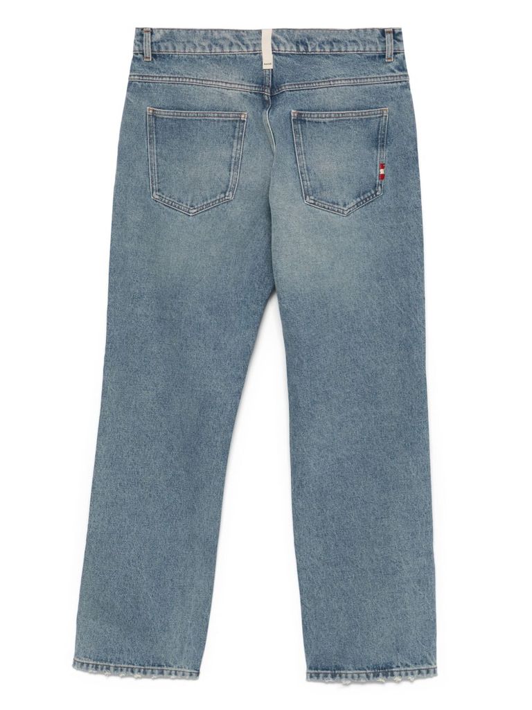 Amish James Ripped Cotton Jeans In Blue