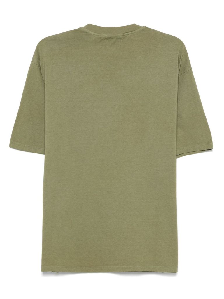 Amish Short Sleeves T-shirt In Green Cotton In Green