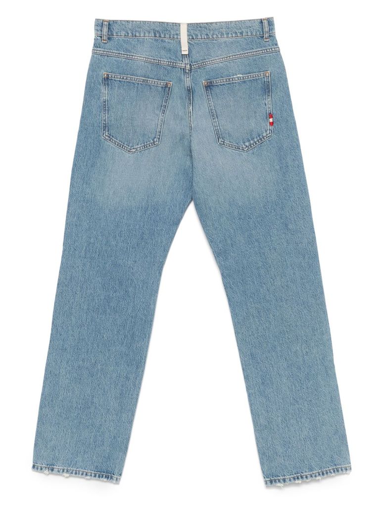 Amish James Jeans In Cotton With Logo In Blue