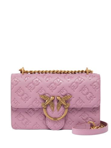 PINKO - Leather bag 'Love One Mini' in lillac with embossed logo