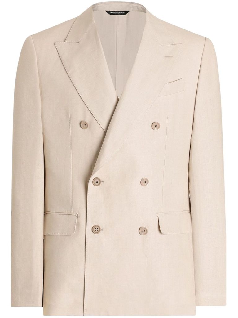 Dolce & Gabbana Deconstructed Linen Jacket In Beige