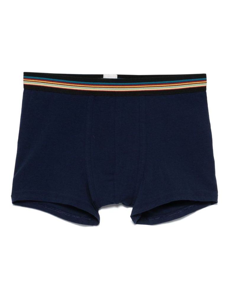 PAUL SMITH THREE PACK OF COTTON BOXERS IN BLACK, BLUE AND WHITE