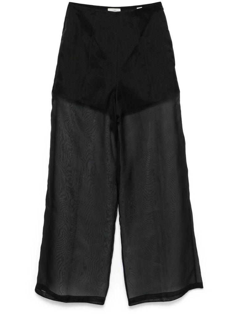 FORTE FORTE MY PANTS SEMI-SHEER TROUSERS IN SILK