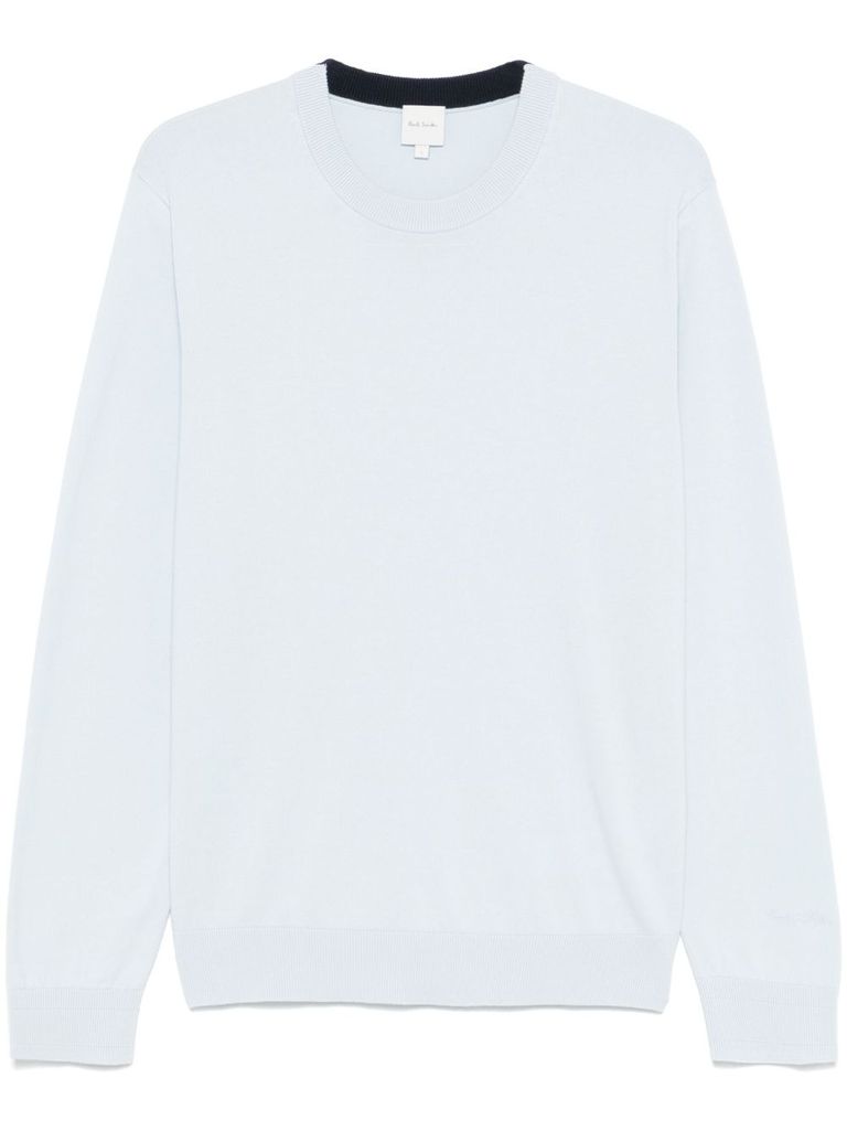 Shop Paul Smith Cotton Sweatshirt In Pastel Blue