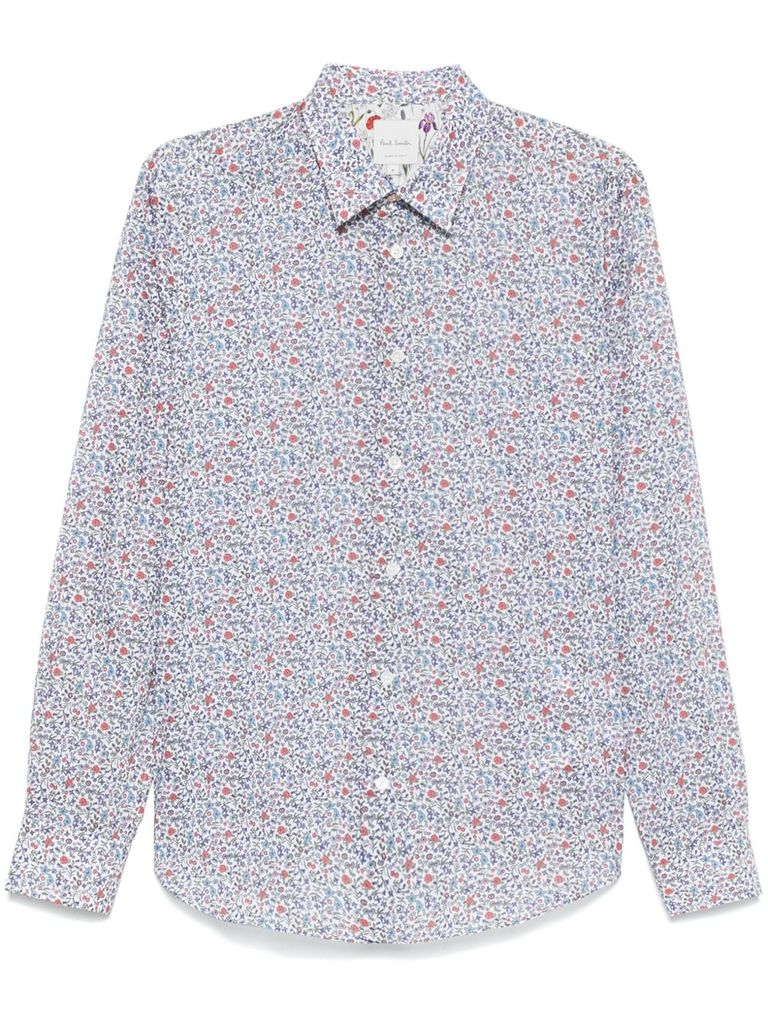 PAUL SMITH COTTON LONG SLEEVES SHIRT WITH FLOAL PATTERN 