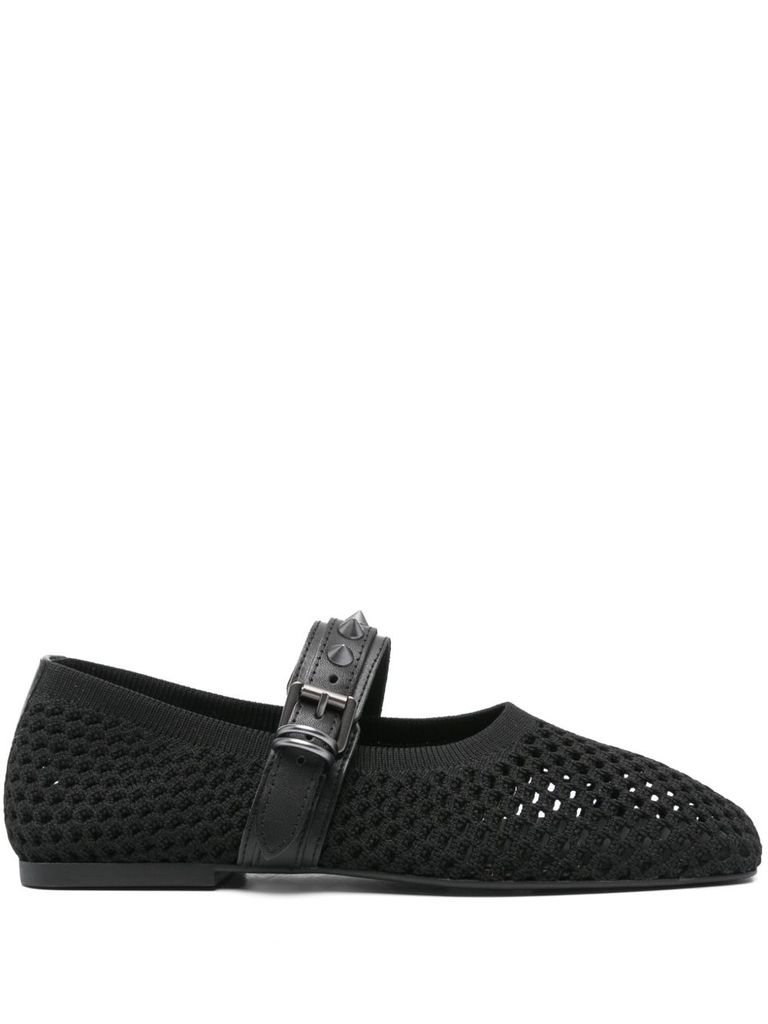 Ash Buckle-strap Bijoux Ballerinas In Black