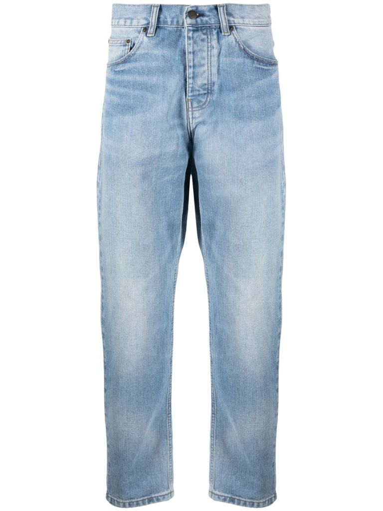 Carhartt High Waist Straight Leg Denim Jeans In Blue