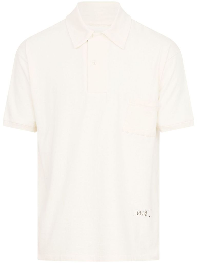 Maison Margiela Chest Pocket Polo Shirt In Beige