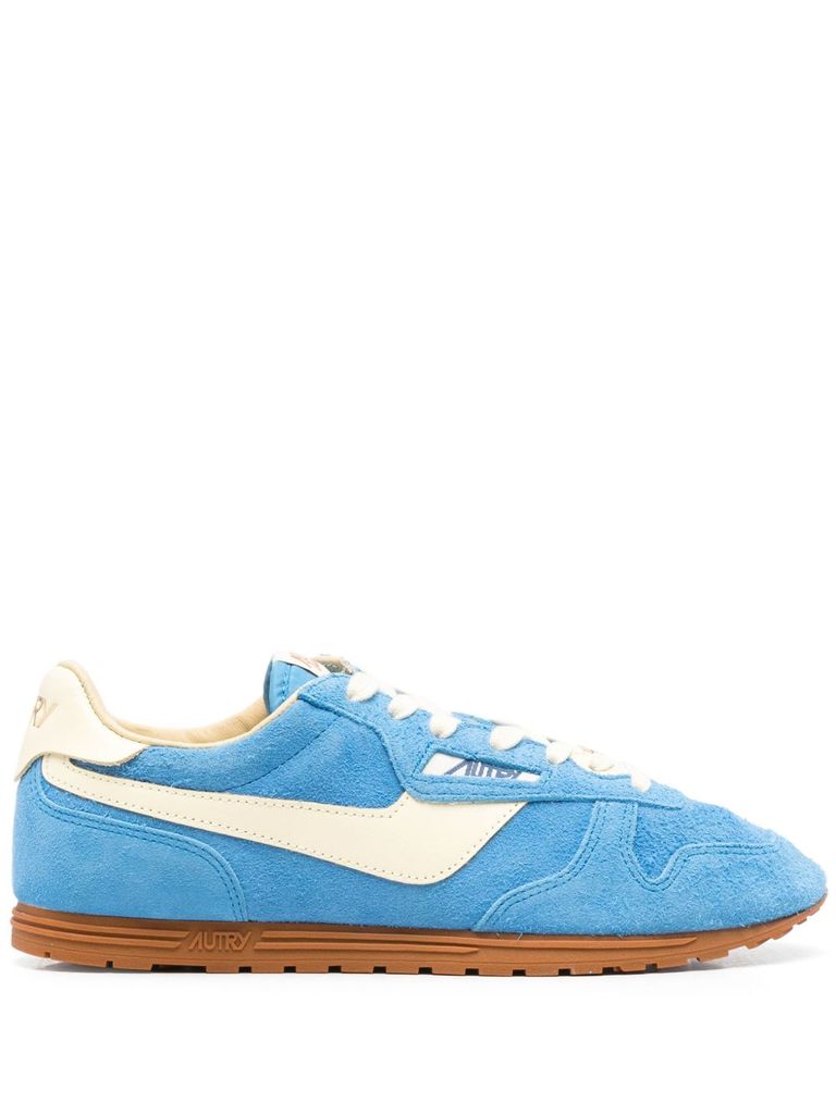 Autry Windspin Sneakers In Suede And Kyoto Leather And Rutabaga In Blue