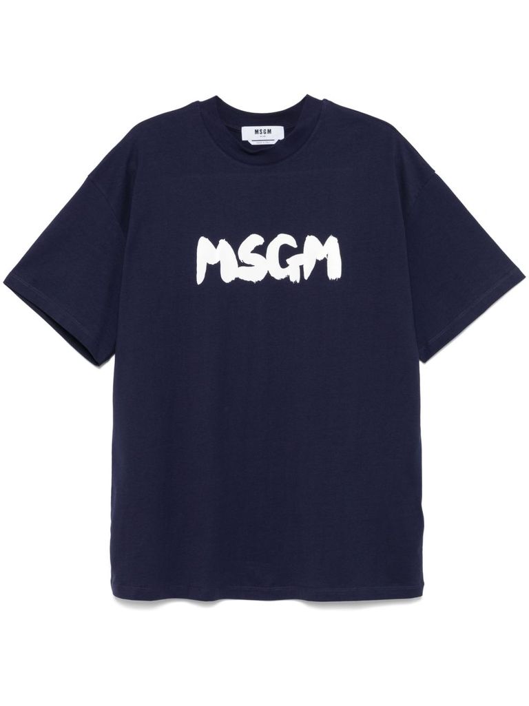 【送料&関税込】MSGM Printed T-shirt MSGM slogan-print Cotton T-shirt | Black | FARFETCH