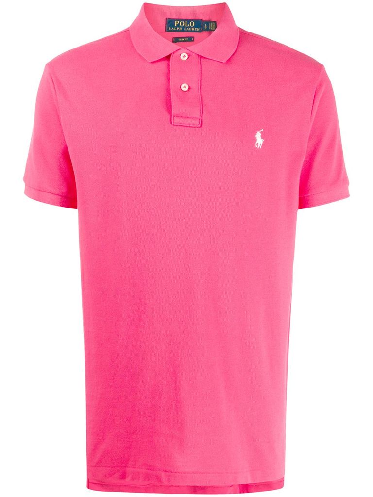 Polo Ralph Lauren Classic Cotton Polo Shirt With Embroidered Logo In Pink