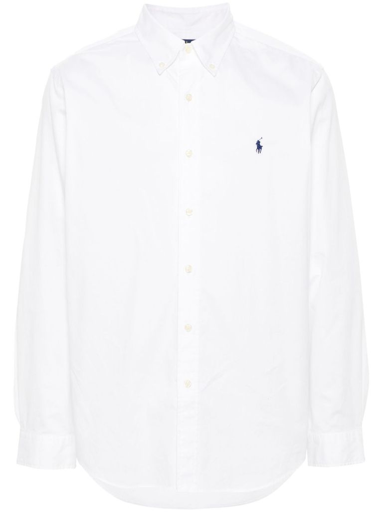Shop Polo Ralph Lauren Cotton Shirt In White With Logo