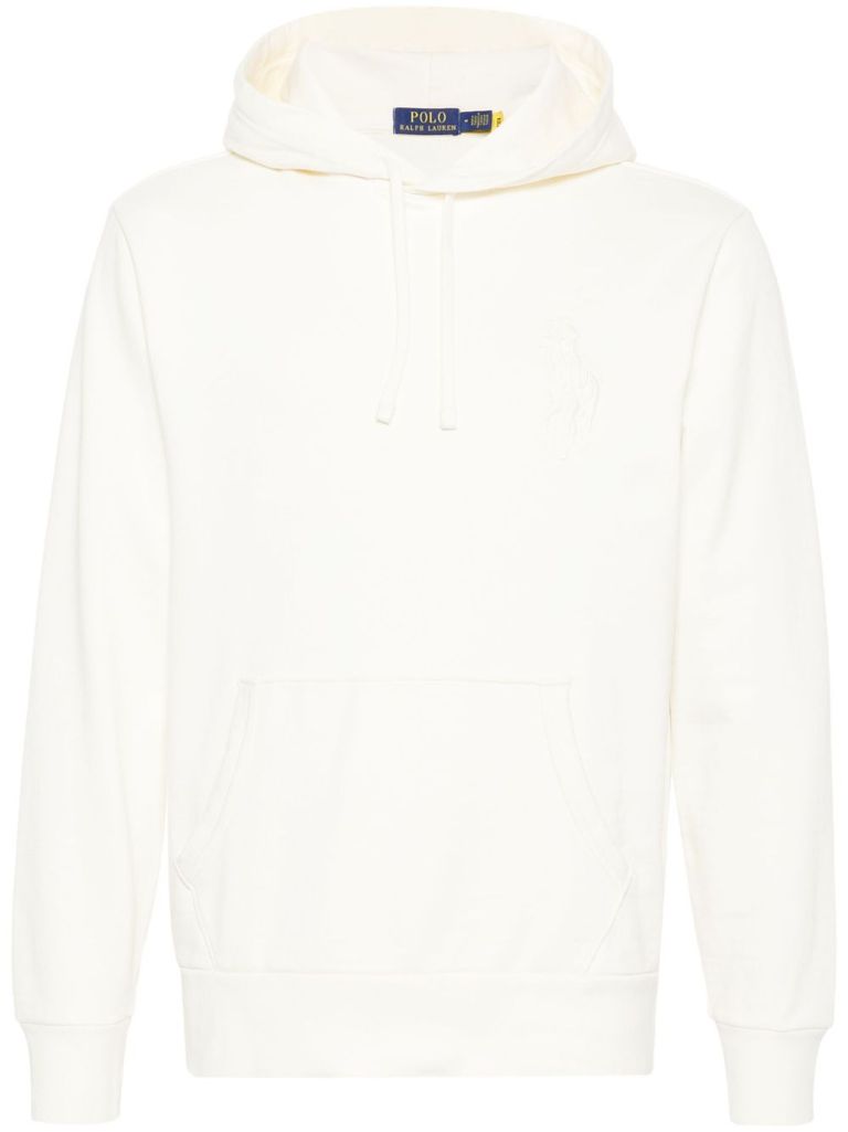 Shop Polo Ralph Lauren Cotton Hoodie In Cream With Logo In Beige