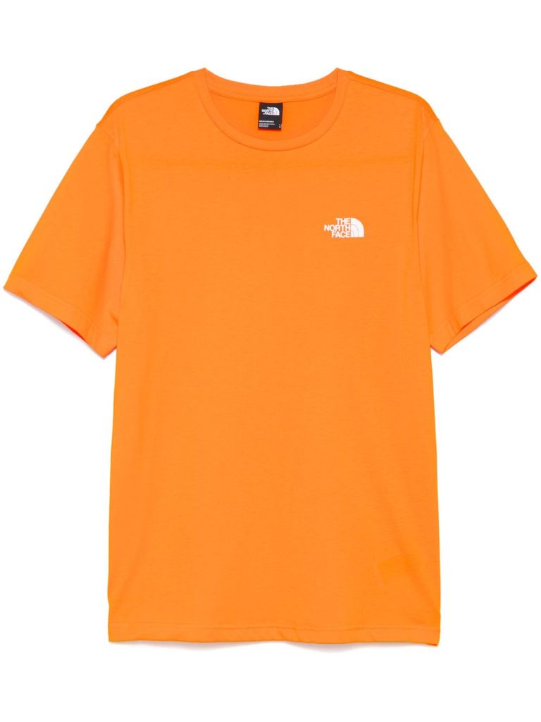 THE NORTH FACE CREW NECK T-SHIRT IN ORANGE WITH LOGO