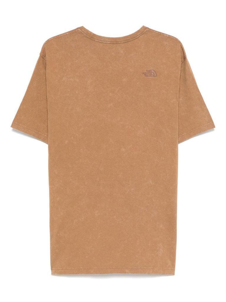 THE NORTH FACE CREW NECK T-SHIRT IN BROWN WITH LOGO 