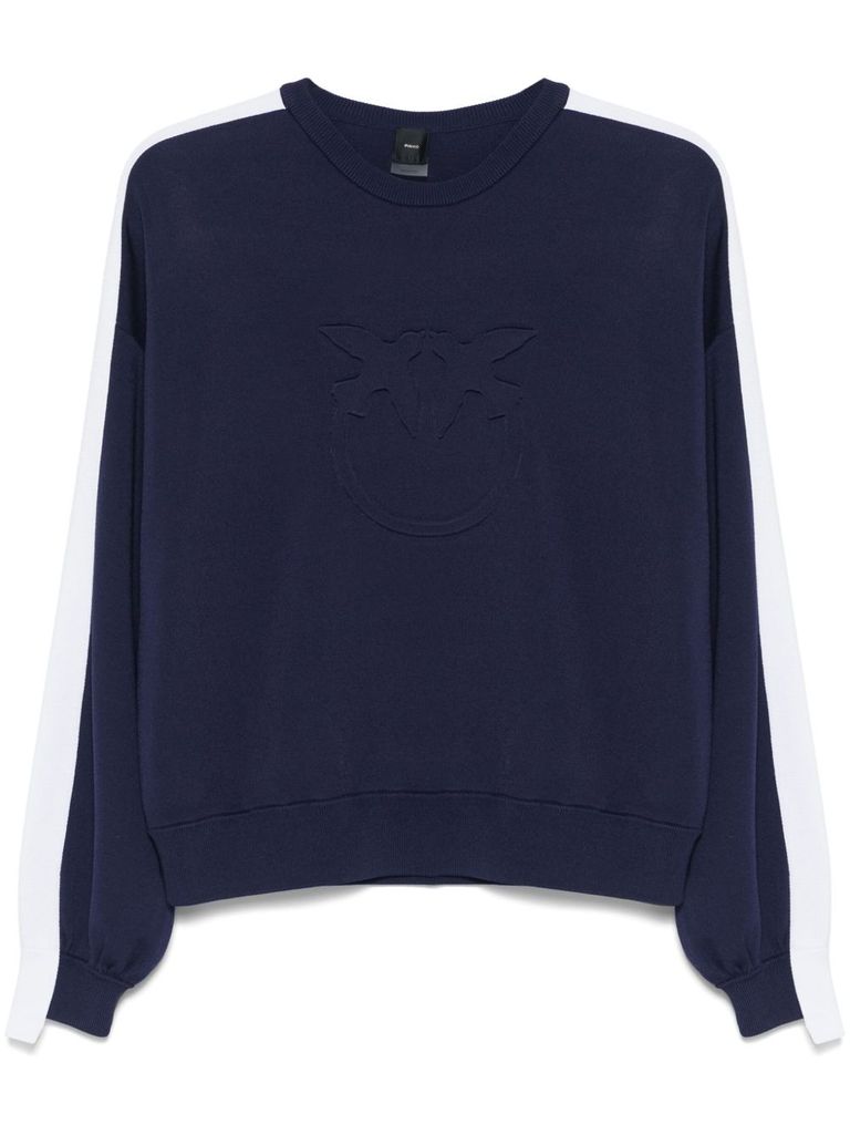 Shop Pinko Blue 'emporio' Sweater