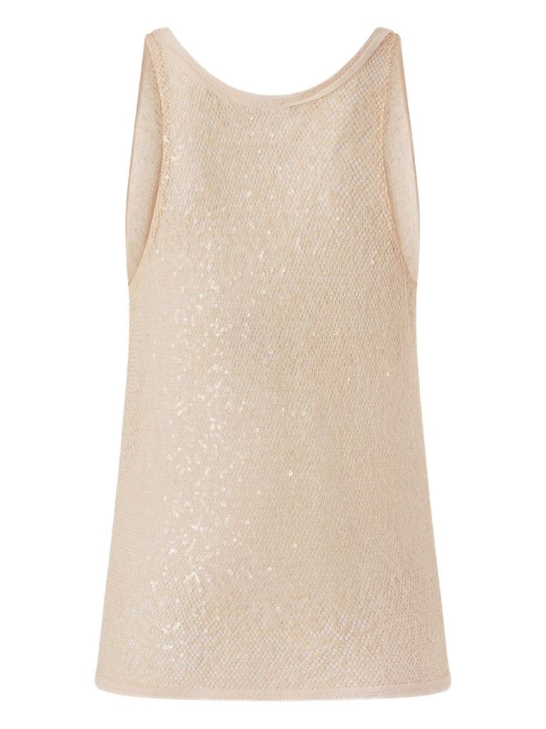 Shop Pinko Beige 'waiting' Top With Sequins