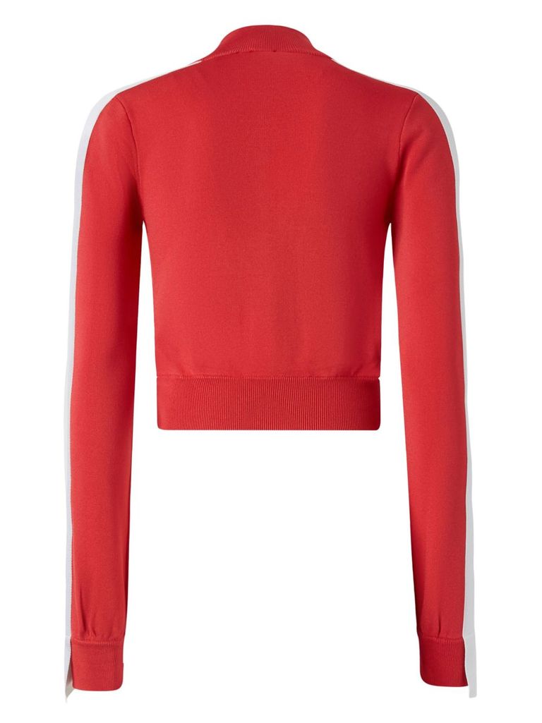 Shop Pinko Crop Red 'wellington' Sweatshirt With Logo