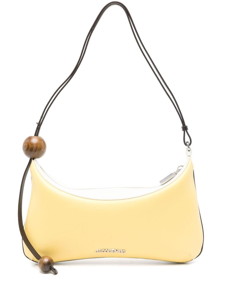 Jacquemus 'le Grand Bisou Perle' Yellow Shoulder Bag With Adjustable Shoulder Strap And Front Logo In Yellow