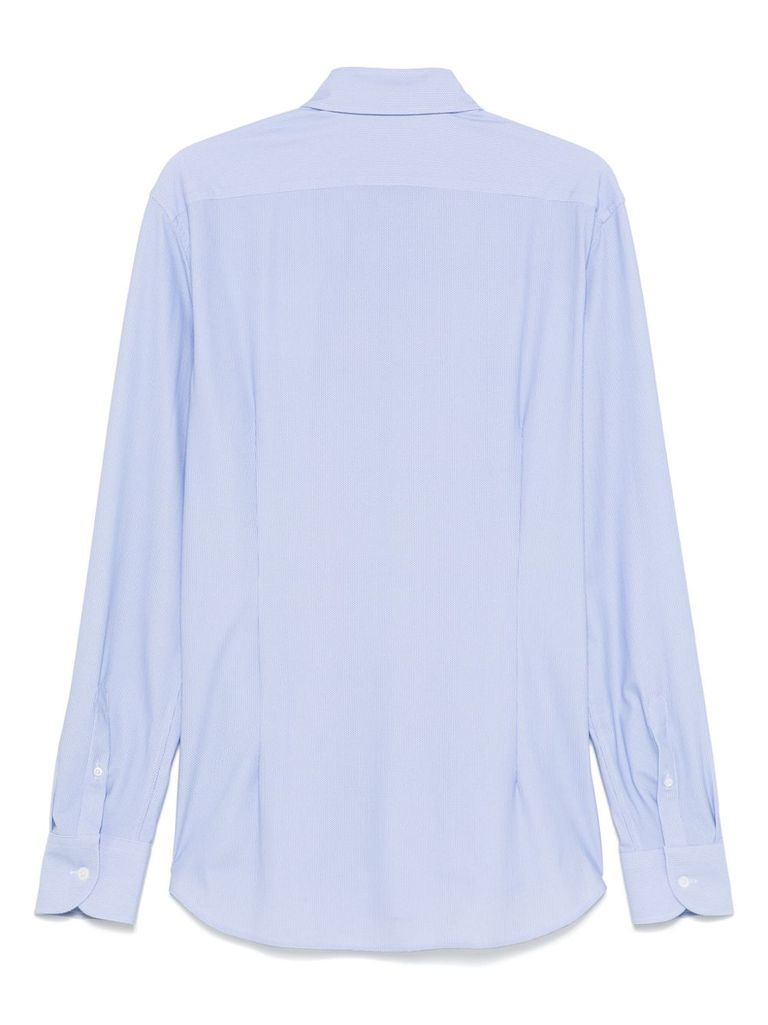 Corneliani Sky Blue Tailored Shirt With Button-down Front In Blue