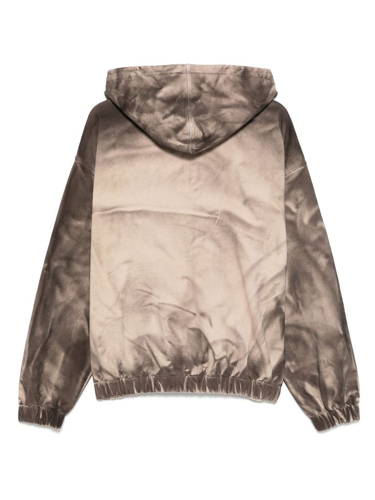 Misbhv Cotton Sweatshirt In Beige With Zip Fastening In Beige