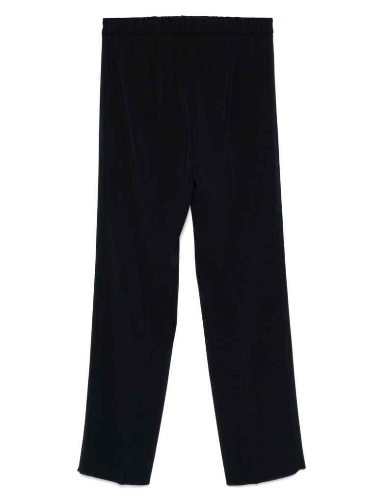 Shop Marina Rinaldi Blue Trousers 'rachele' With Pressed Crease