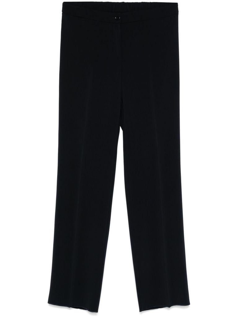 Shop Marina Rinaldi Blue Trousers 'rachele' With Pressed Crease