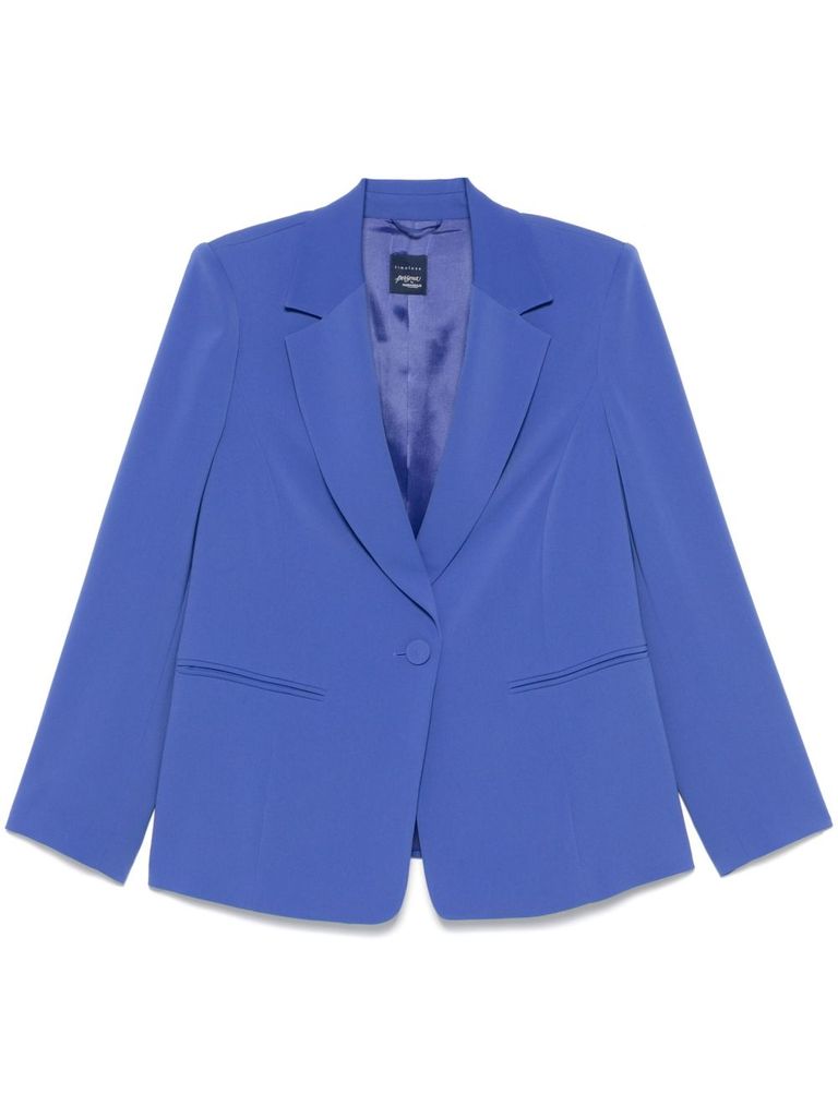 Marina Rinaldi Electric Blue 'crema' Single-breasted Blazer In Blue