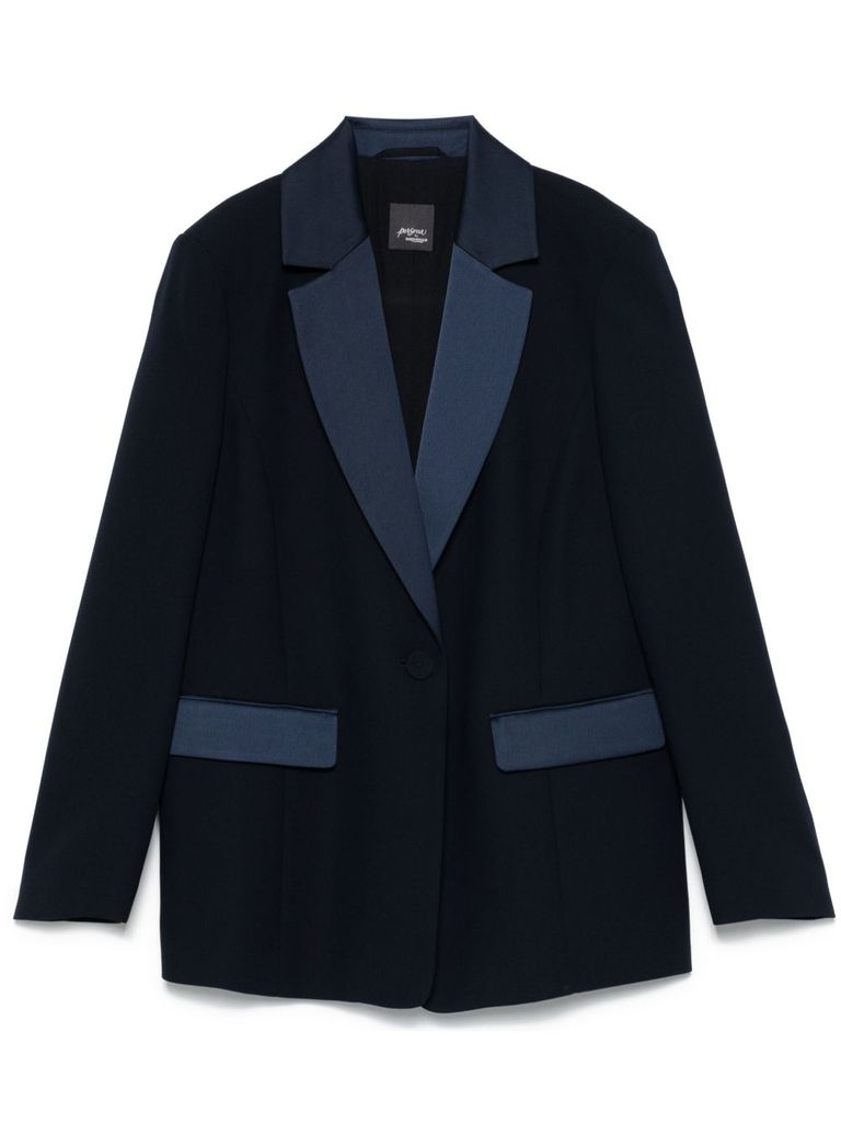 Shop Marina Rinaldi Single-breasted Blazer 'mandare' Blue