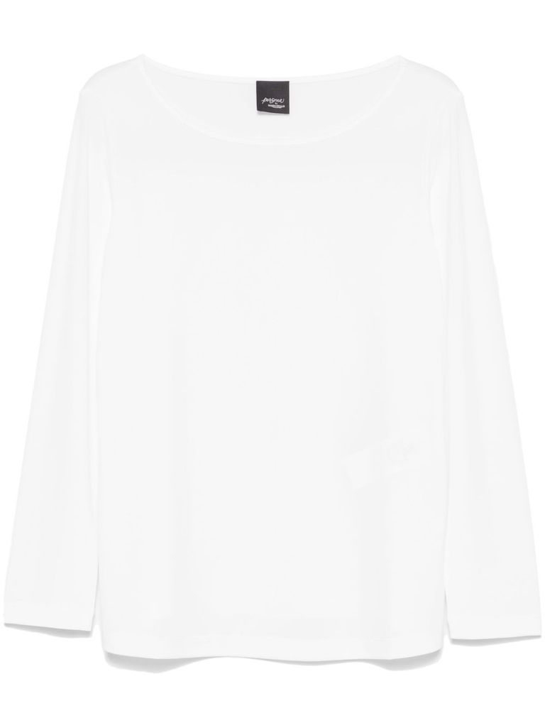 MARINA RINALDI WHITE CREW-NECK 'ERCOLE' T-SHIRT