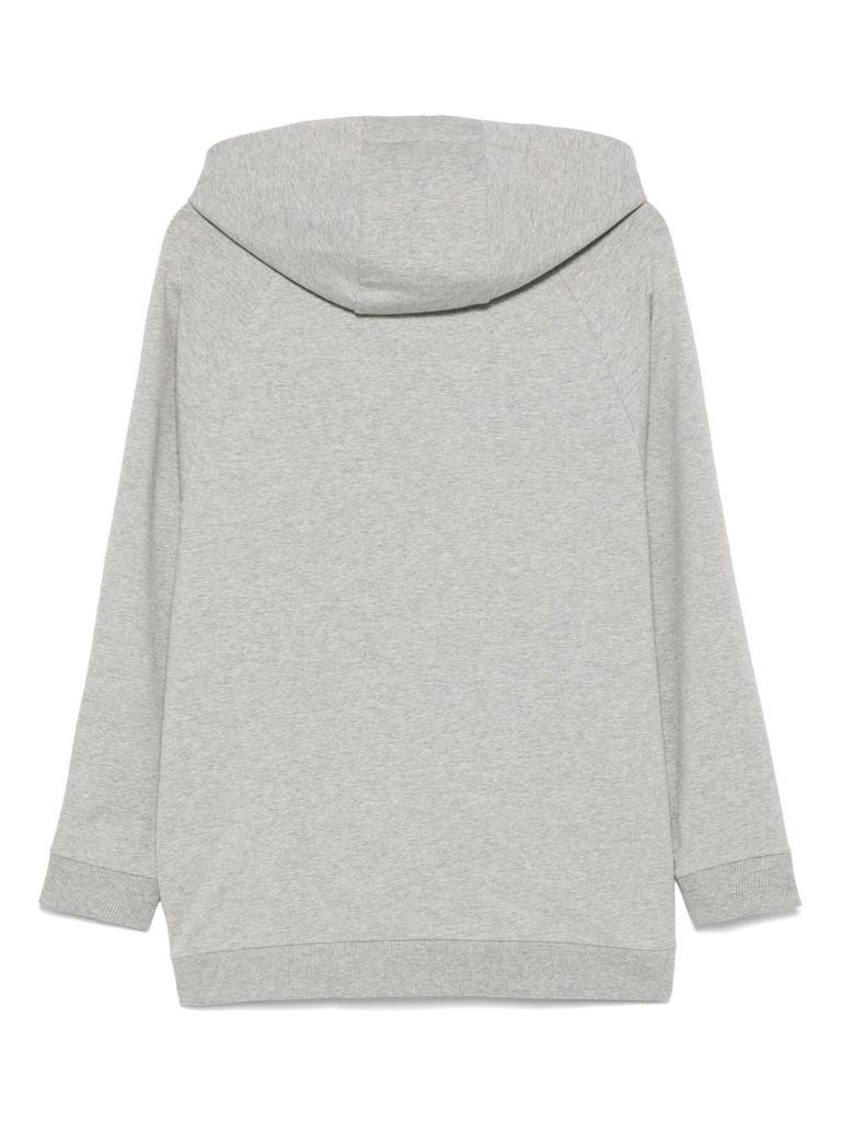 Shop Marina Rinaldi 'cinema' Hoodie In Grey Cotton