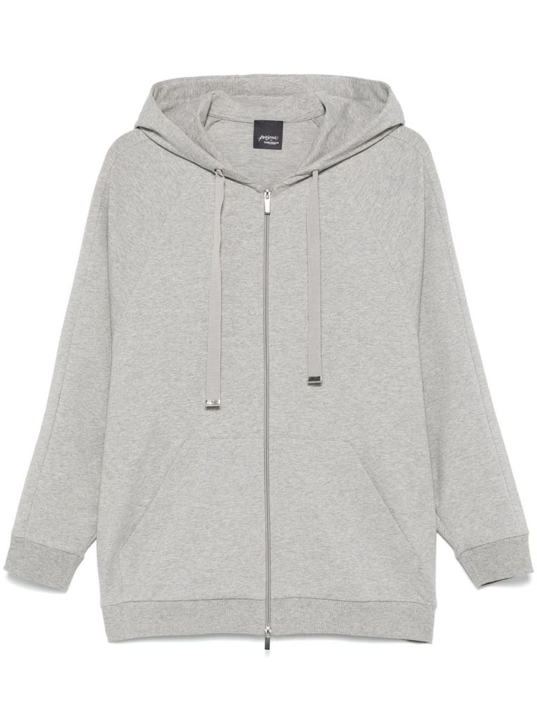 Shop Marina Rinaldi 'cinema' Hoodie In Grey Cotton
