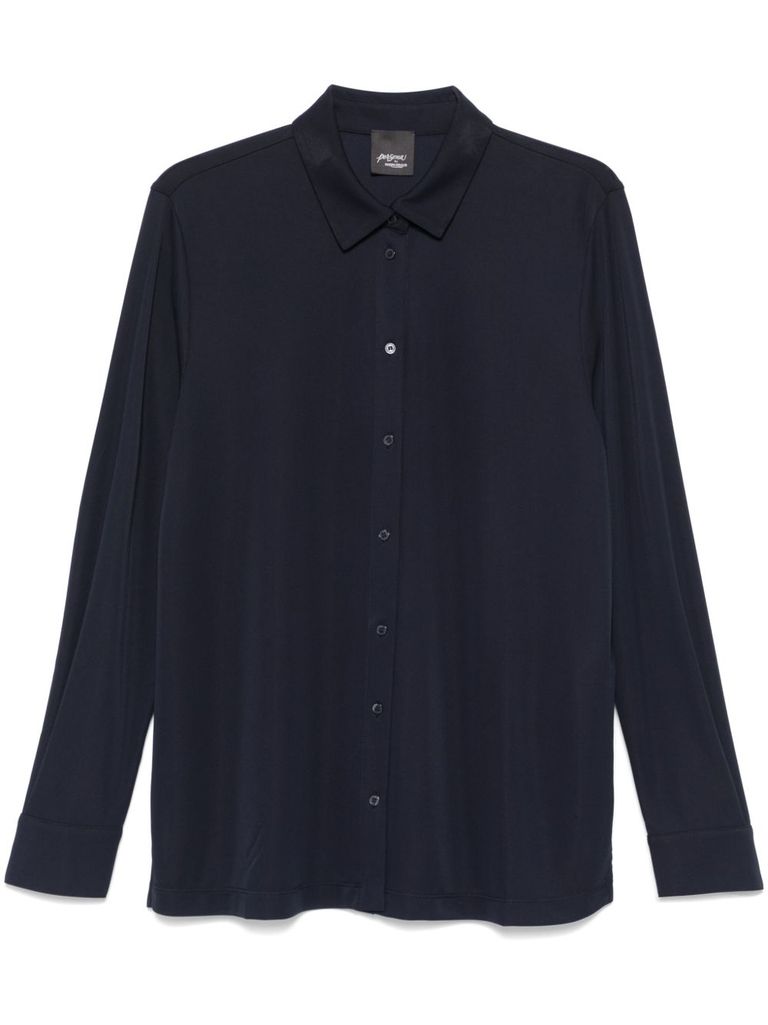 Marina Rinaldi Navy Blue Dolce Shirt In Black