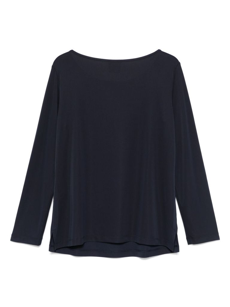 MARINA RINALDI BLUE CREW-NECK 'ERCOLE' T-SHIRT