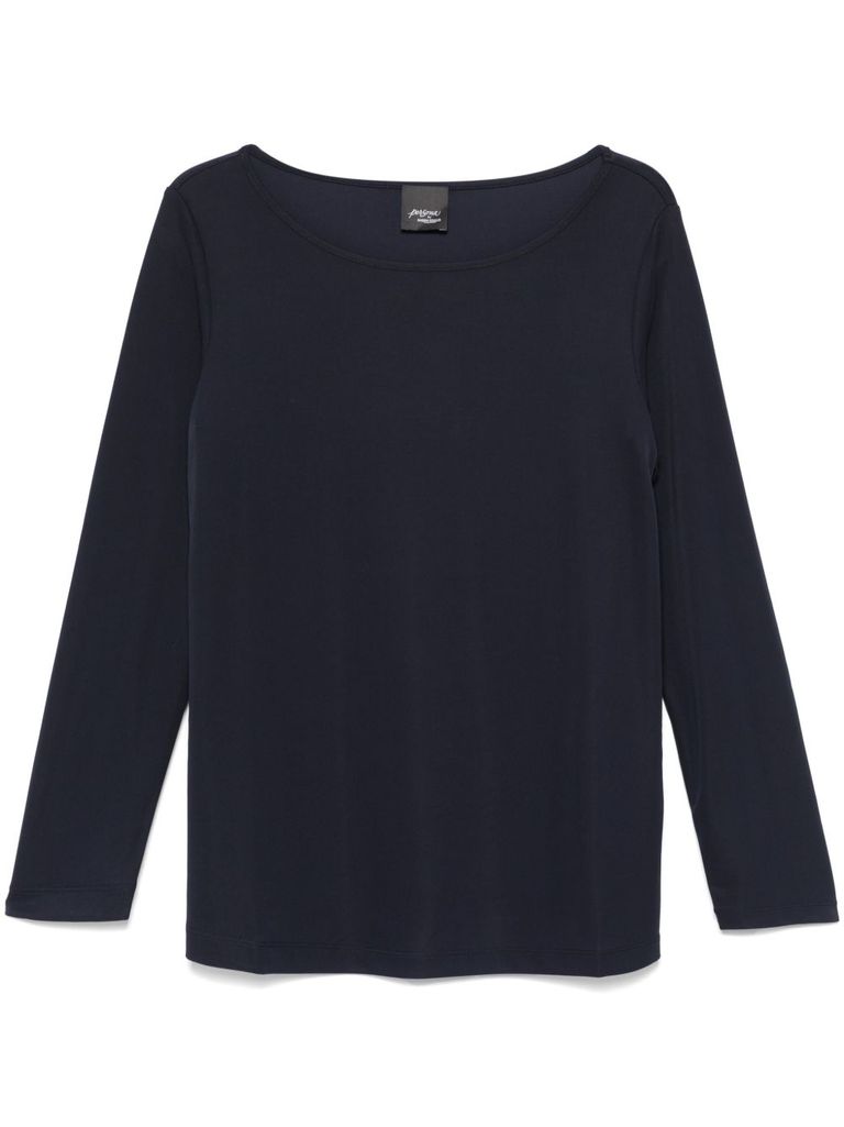 Shop Marina Rinaldi Blue Crew-neck 'ercole' T-shirt