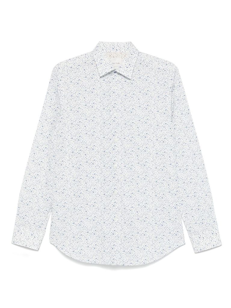 Shop Paul Smith Cotton Shirt In Blue Motif