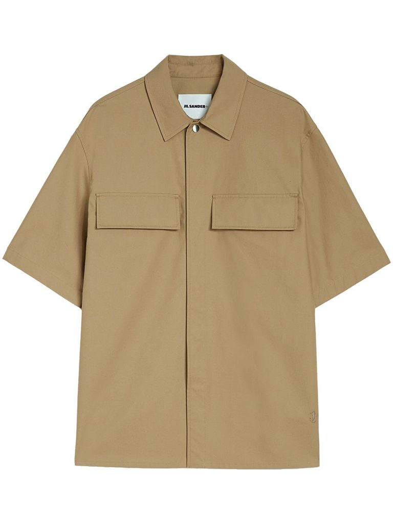 Shop Jil Sander Cotton Shirt In Light Brown In Beige