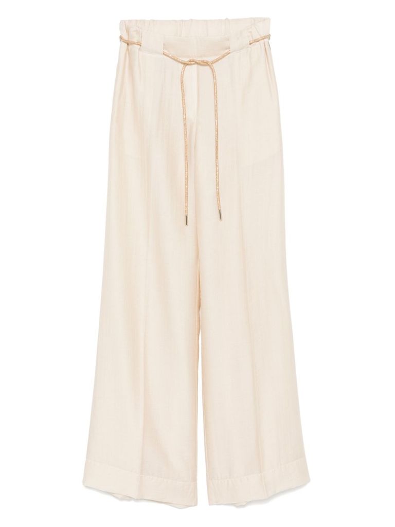 Shop Blugirl Beige Soft Trousers With Belt