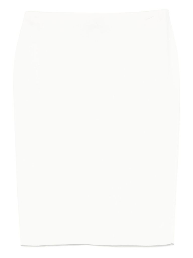 Shop Blugirl White Midi Skirt With Logo