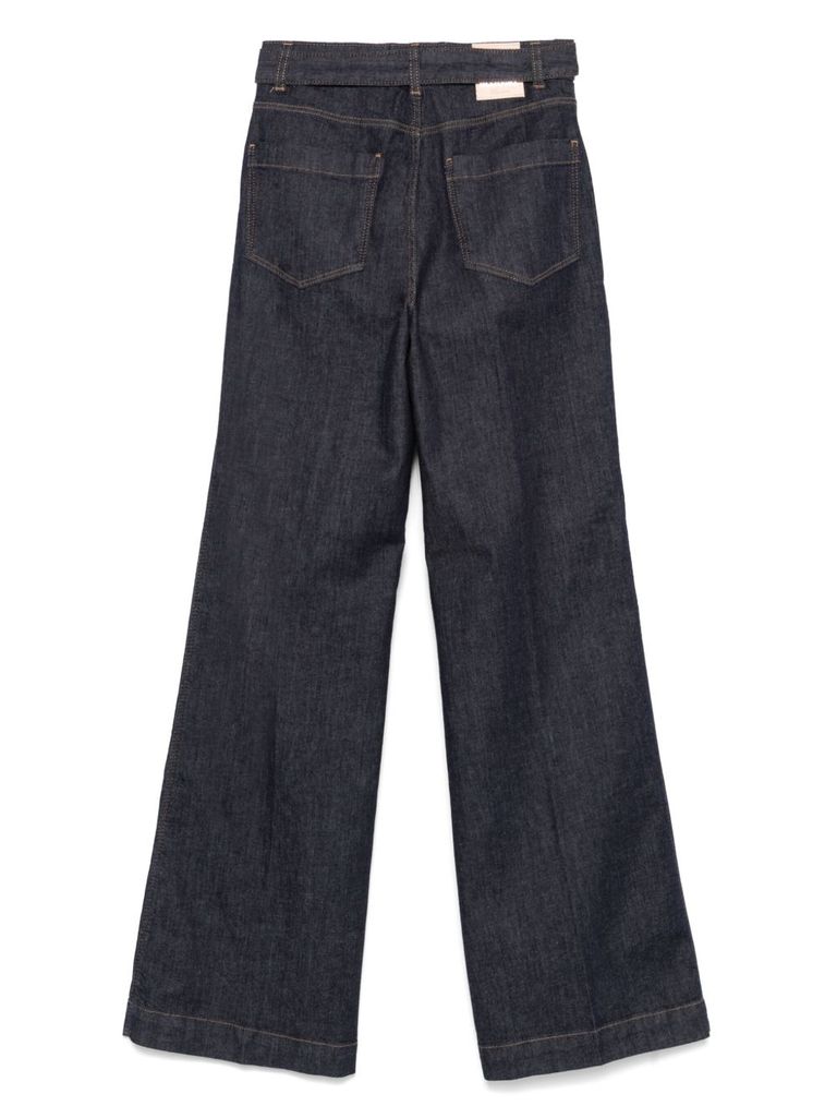 Blugirl Wide-leg Flared Long Jeans In Blue