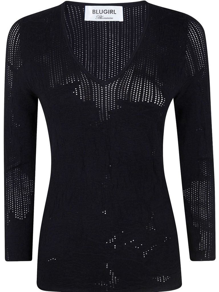 Shop Blugirl Black Fit Sknitwear Quilted