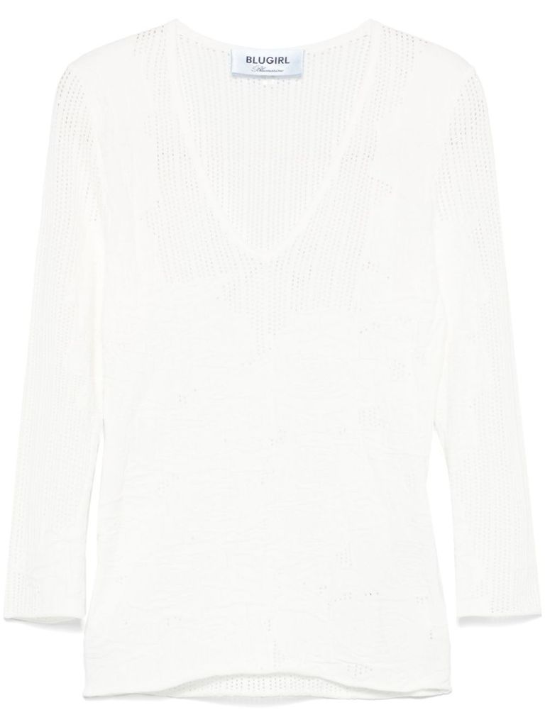 Shop Blugirl White Fit Sknitwear Quilted