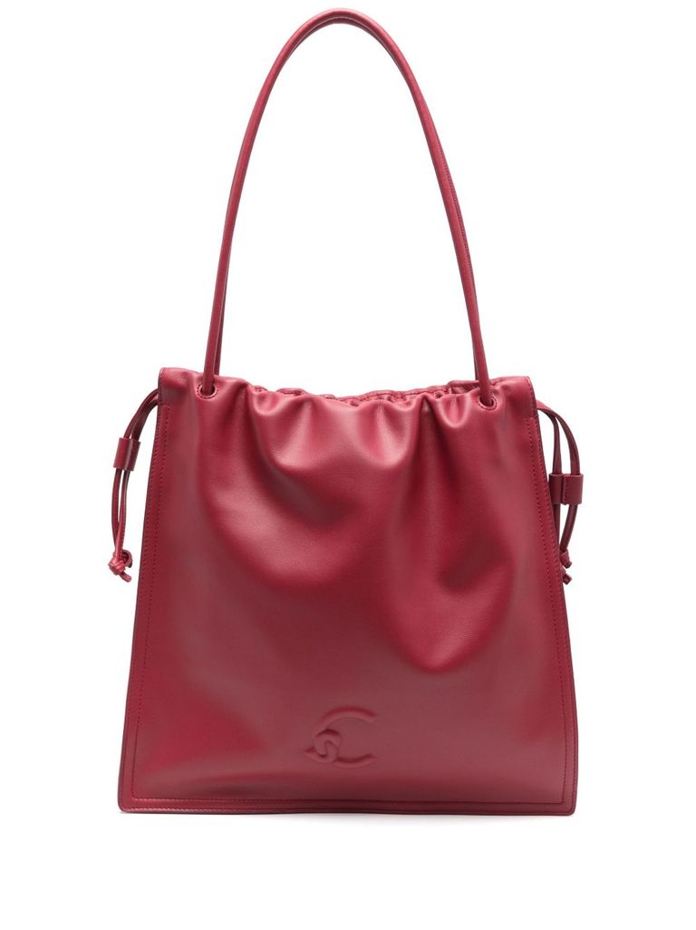 Shop Coccinelle 'dulce' Tote Bag In Bordeaux Leather In Red