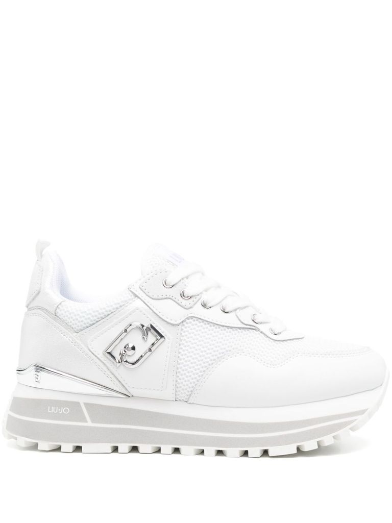 Shop Liu •jo White Platform 'maxi Wonder' Sneakers