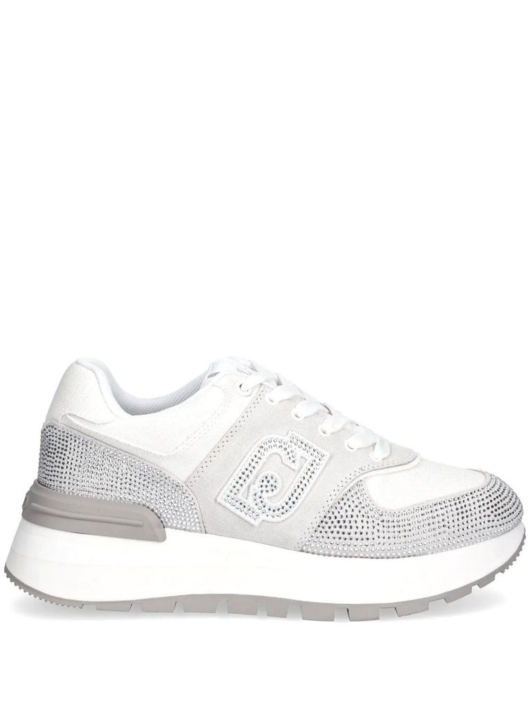 Liu •jo Liu Jo White Sneakers With Textured Fabric In White