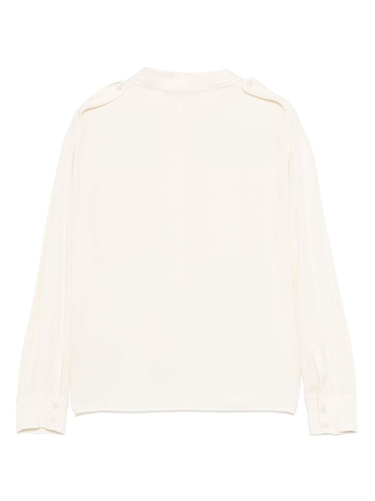 Liu •jo Liu Jo Classic Button-up White Shirt With Refined Detail In White