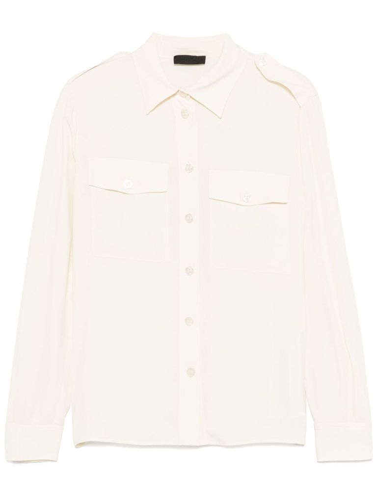 Liu •jo Liu Jo Classic Button-up White Shirt With Refined Detail In White