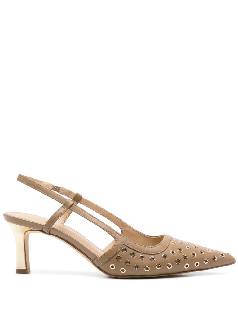 Michael Kors Beige Pointed Toe Slingback Shoes In Beige