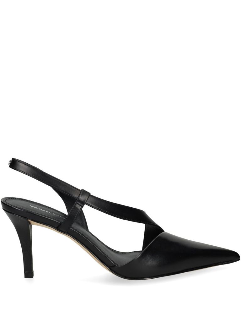 Michael Kors Black Slingback Shoes With Pointed Toe In Black